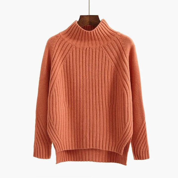 Damen Pullover Warm Gerippt Winterlook - IdealeKleiden