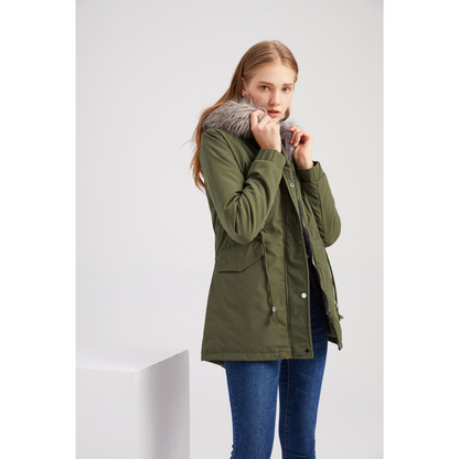 Damen Winterparka Warm Kapuzenjacke - IdealeKleiden