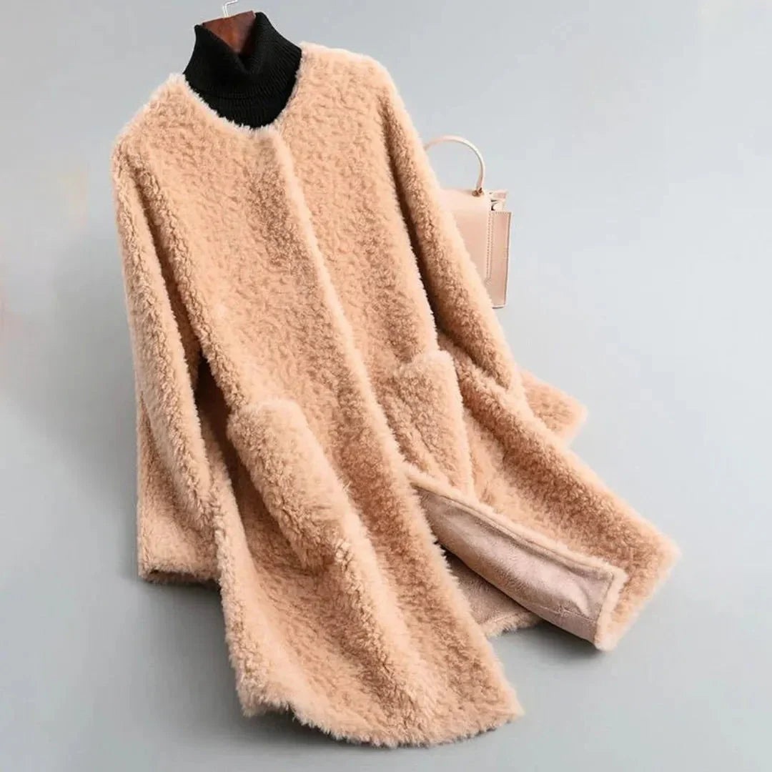 Luxus Lammfell Mantel Damen