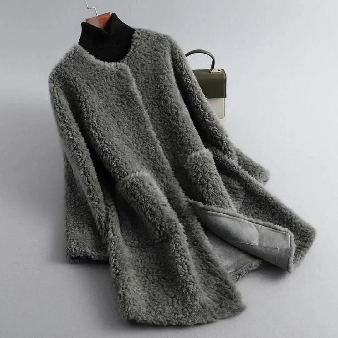 Luxus Lammfell Mantel Damen