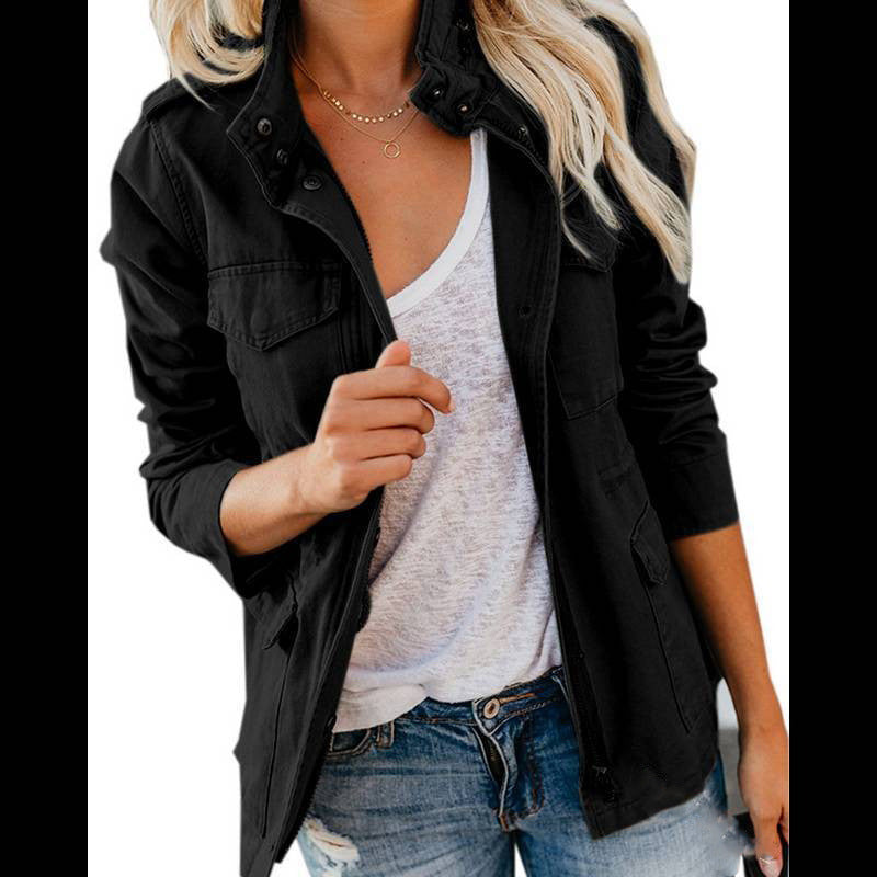 Praktische Utility-Jacke Mit 4 Taschen Baumwolle