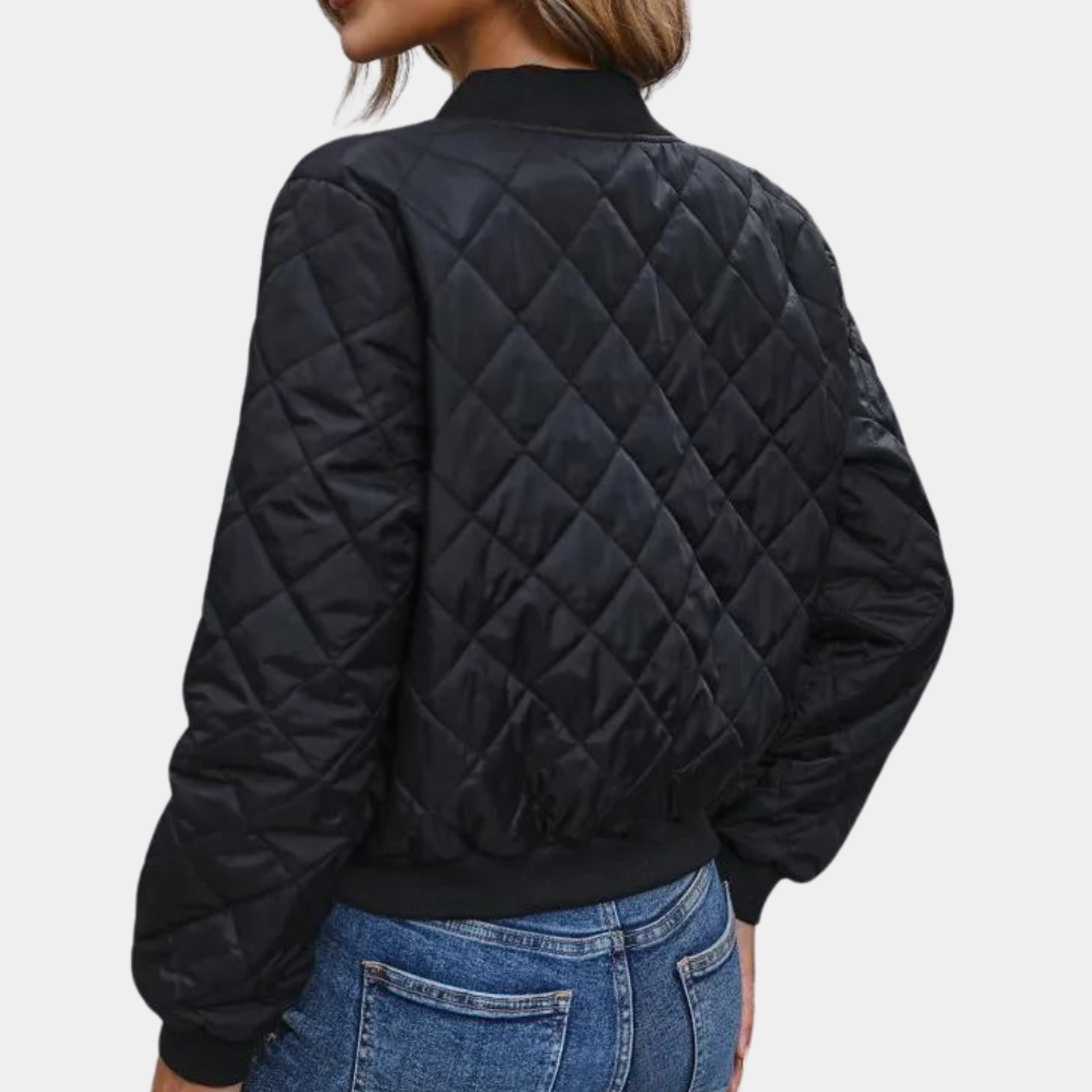 Damen Winterjacke Bomber Style Vollreißverschluss - IdealeKleiden