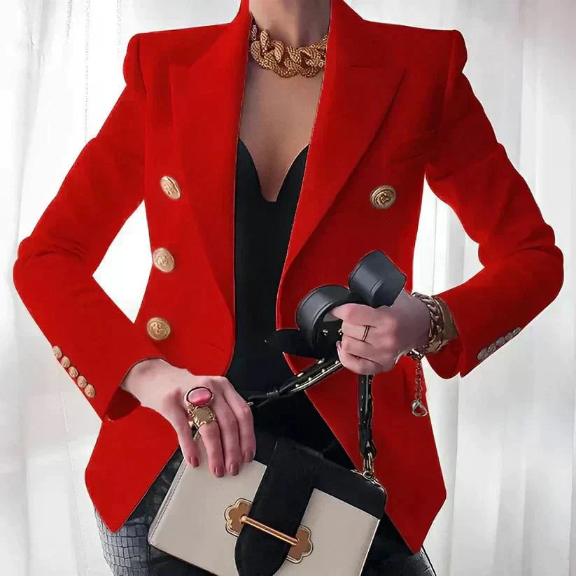 Frauen Blazer Zweireiher Elegant Damen