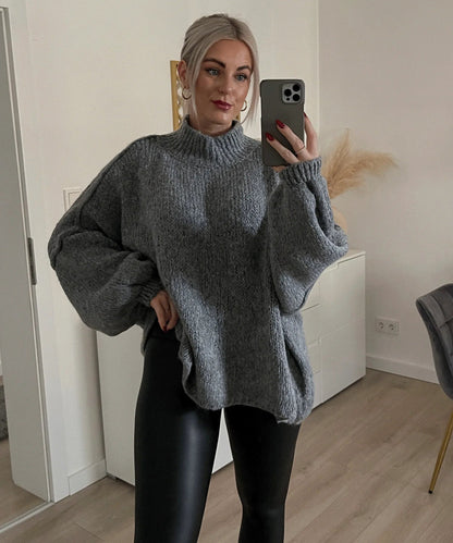 Damen Oversized Strickpullover Winterwarm