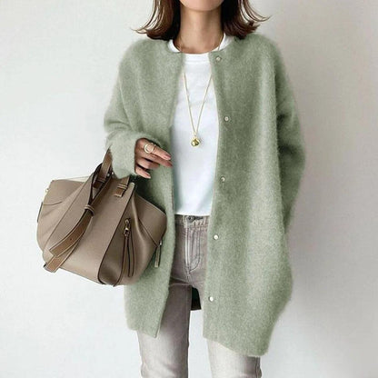 Damen Strickjacke Lässig Oversized mit Knöpfen