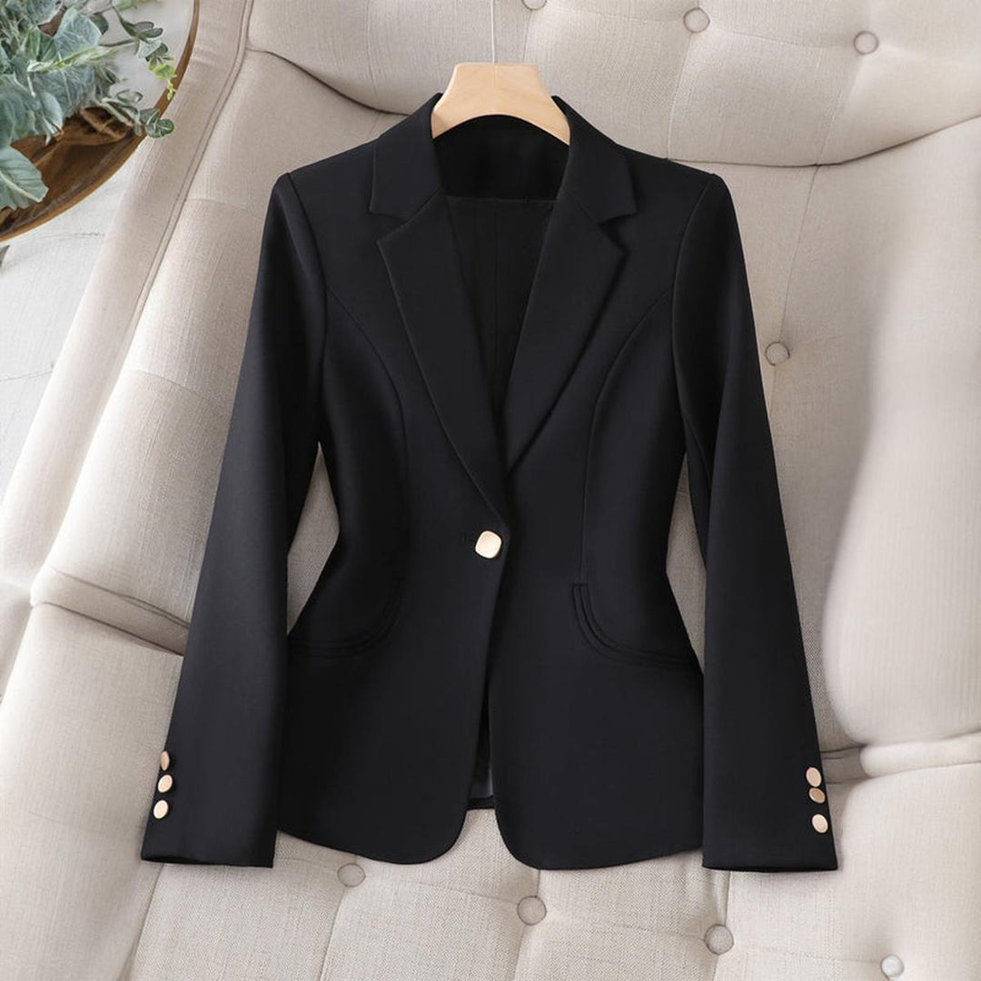 Damen Businessjacke Figurbetont Elegant Schwarz