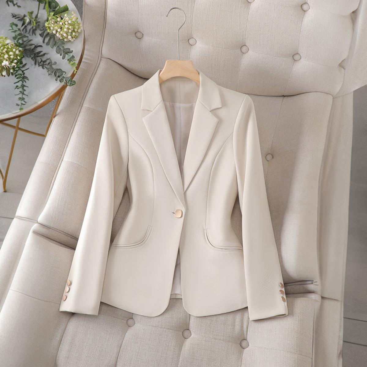 Damen Businessjacke Figurbetont Elegant Schwarz