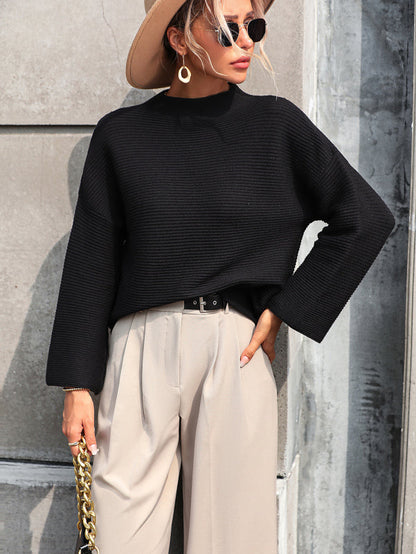 Damen Pullover Herbst Bequem Langarm