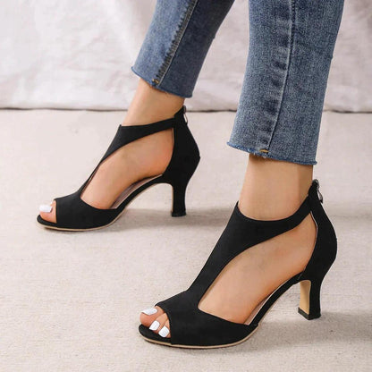 Damen High Heels Offener Zehenbereich Riemchen Schuhe