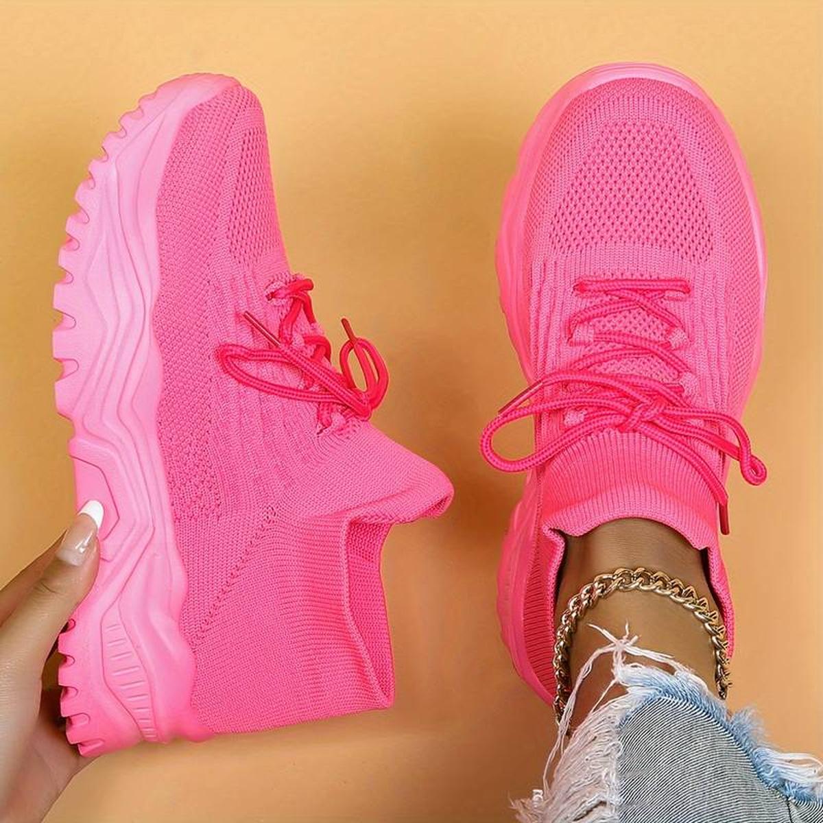 Damen Strick-Schnürschuhe Bequem Laufen