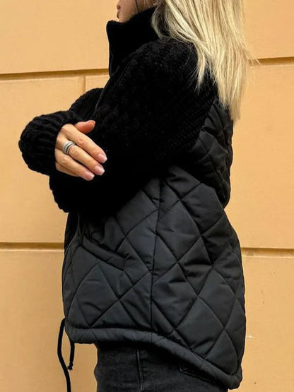 Gesteppte Winterjacke Textile Ärmel Reißverschluss Steppjacke