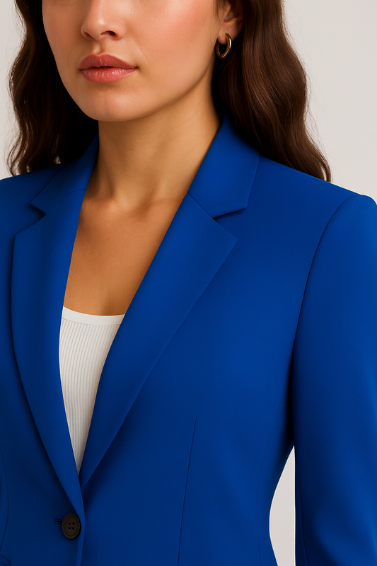 Maßgeschneiderter Blazer Slim Fit Blau Elegant - IdealeKleiden