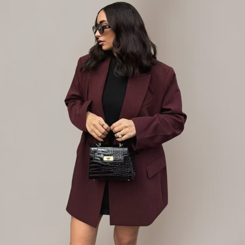 Eleganter Burgunder Blazer Damen