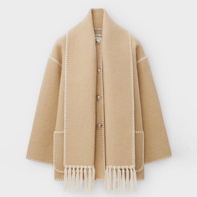 Elegante Oversized-Jacke mit Schalkragen