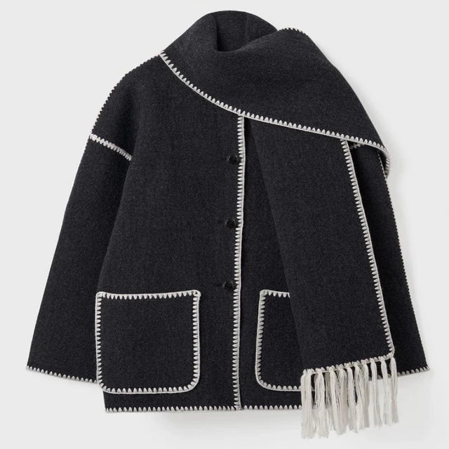 Elegante Oversized-Jacke mit Schalkragen