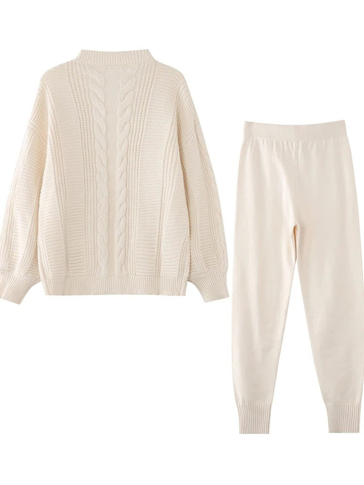 Weiche Damen Strickkleidung Set mit Oversized Cardigan - IdealeKleiden