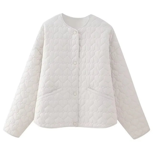 Gefütterte Damenjacke Herzmuster
