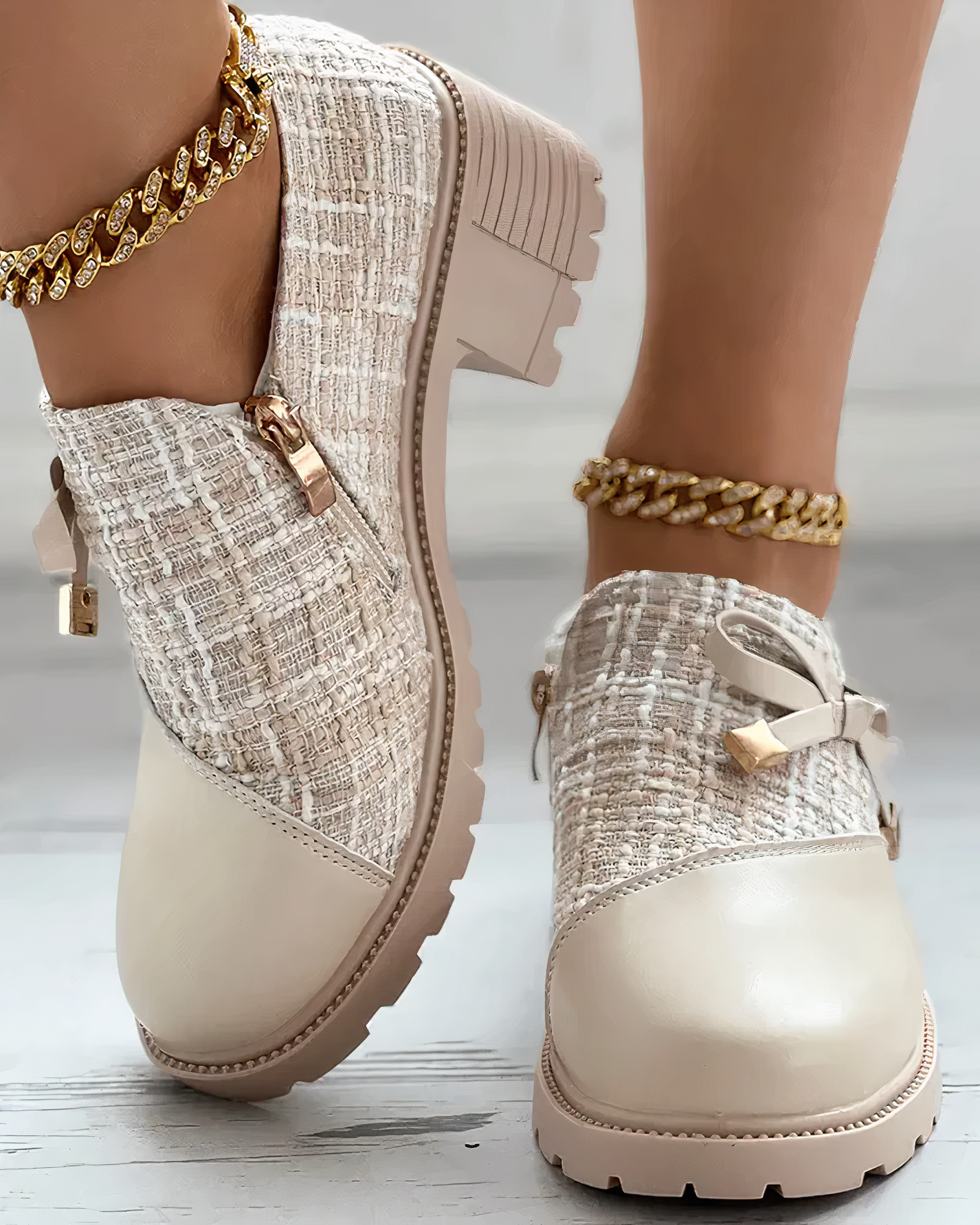 Stylische Damenkleiden Mit Chunky Absatz - IdealeKleiden
