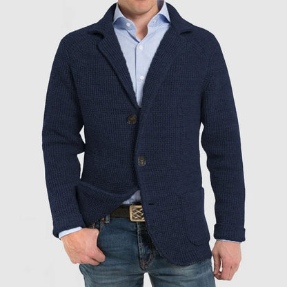 Herren Strickjacke Modern Zweiknopf Design