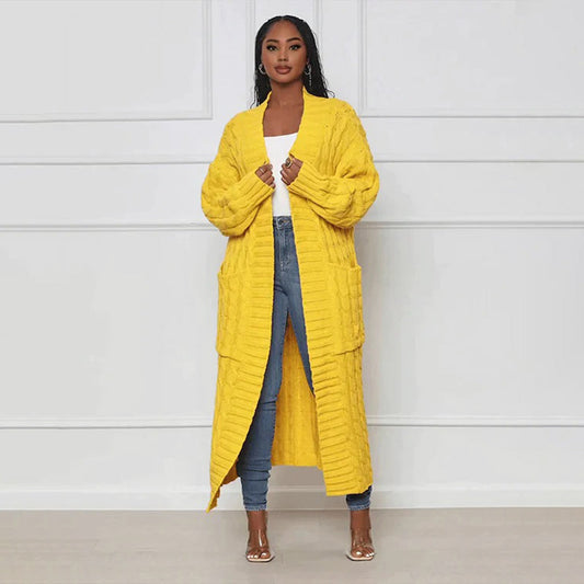 Langer Cardigan Damen Klassisch Winter - IdealeKleiden