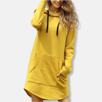 Kapuzenpullover-Kleid Bequem Baumwolle