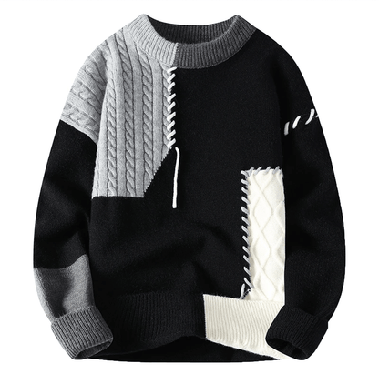 Moderner Herren Pullover mit Stylish Patch-Aufdruck