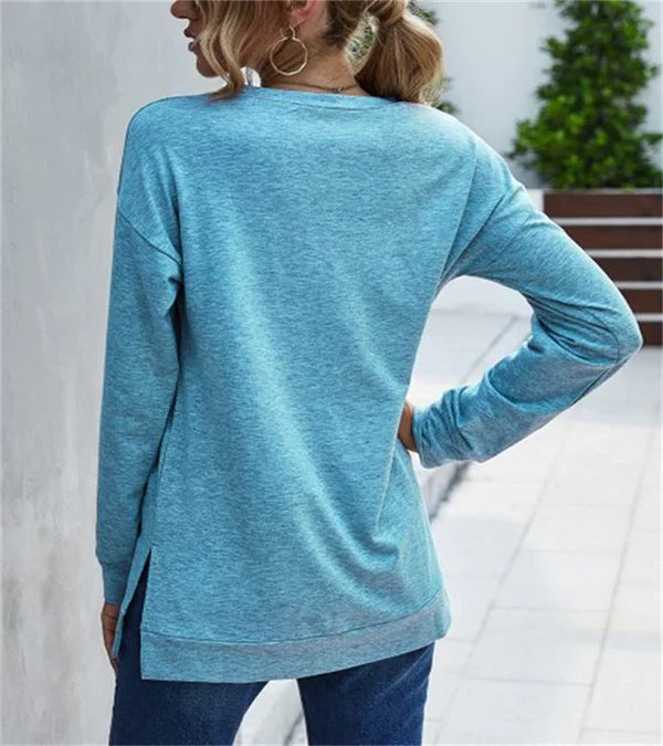 Frühlings Langarmshirt Vollton Farbe - IdealeKleiden