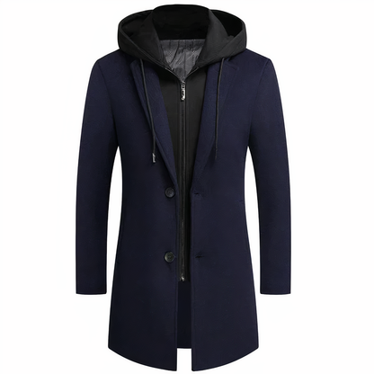 Herren Wolltrenchcoat Elegant Lang
