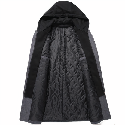 Herren Wolltrenchcoat Elegant Lang - IdealeKleiden