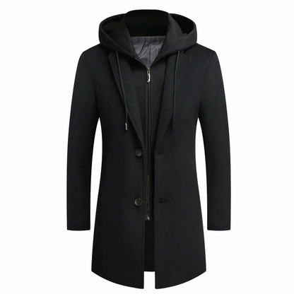 Herren Wolltrenchcoat Elegant Lang