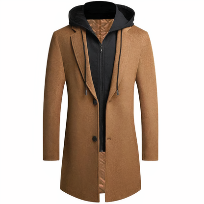 Herren Wolltrenchcoat Elegant Lang