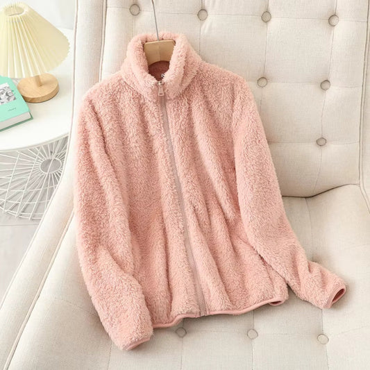 Damen Fleece Jacke Warm und Bequem - IdealeKleiden