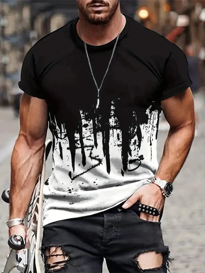 Männer T-Shirt Grau Cool Splash Design - IdealeKleiden