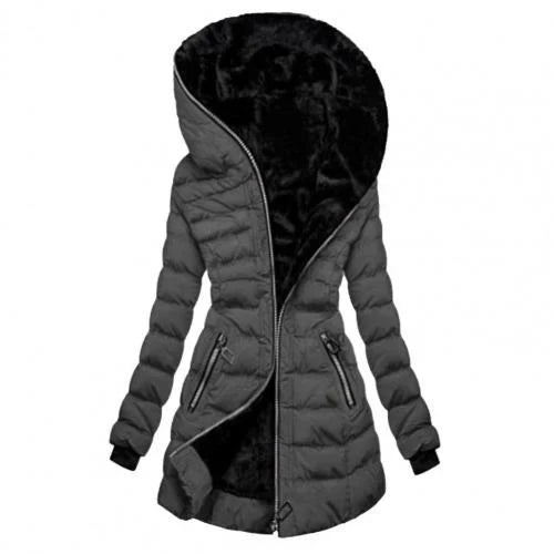 Winterjacke Damen Gepolstert Warm Kapuzenjacke Lang