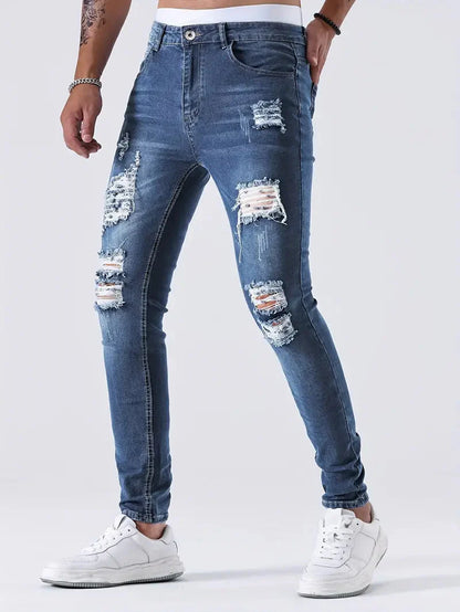 Ripped Jeans Slim Fit Männer