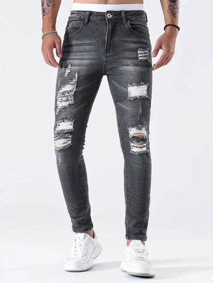 Ripped Jeans Slim Fit Männer