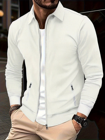 Herren Cardigan Sweatjacke Reißverschluss Umlegekragen
