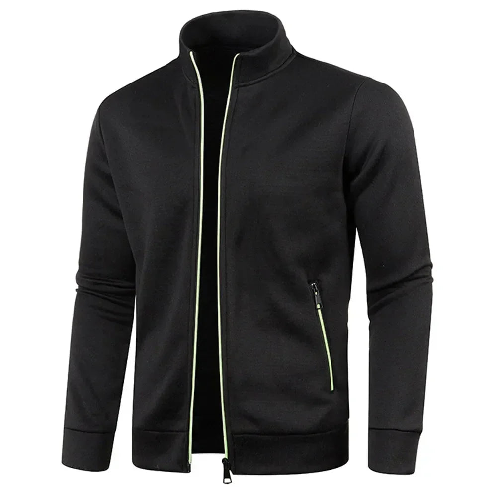 Herren Zip Cardigan Langarm Reißverschlussjacke atmungsaktiv - IdealeKleiden