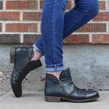 Stilvolle Damen Stiefel Reißverschluss Boots