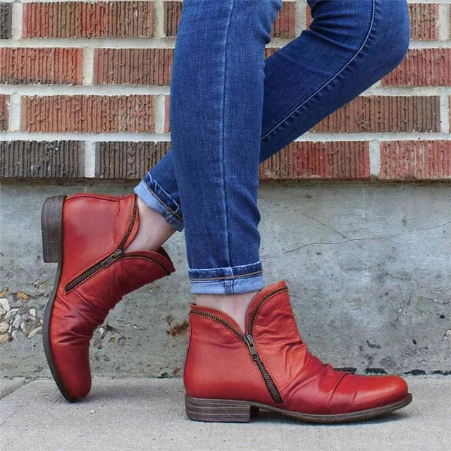 Stilvolle Damen Stiefel Reißverschluss Boots