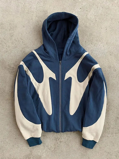 Kapuzenpulli Herren Zweifarbig Zip Up