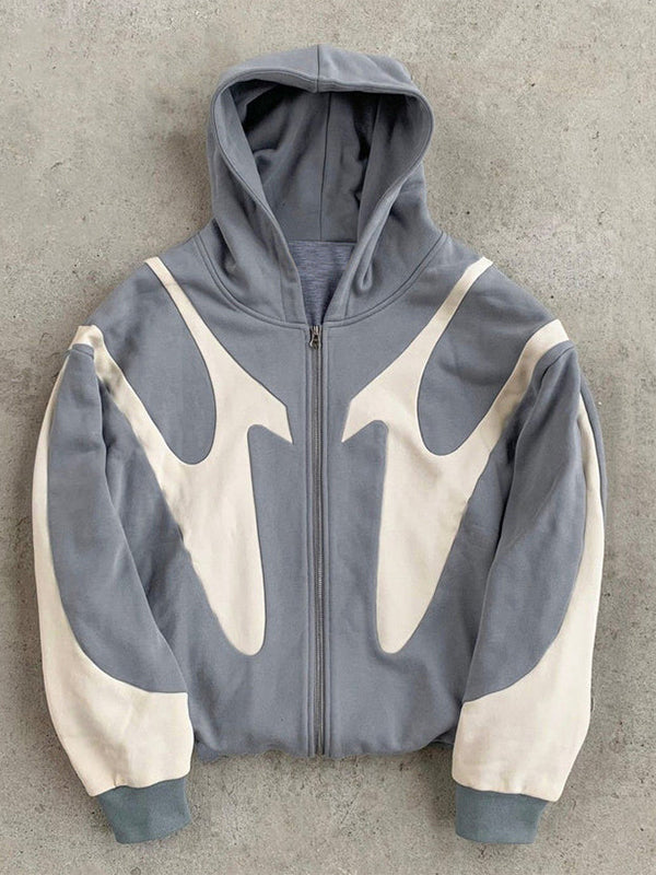 Kapuzenpulli Herren Zweifarbig Zip Up