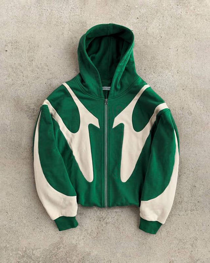 Kapuzenpulli Herren Zweifarbig Zip Up