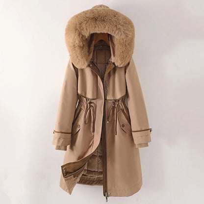 Hanna Damen Winterjacke Lang Kapuze