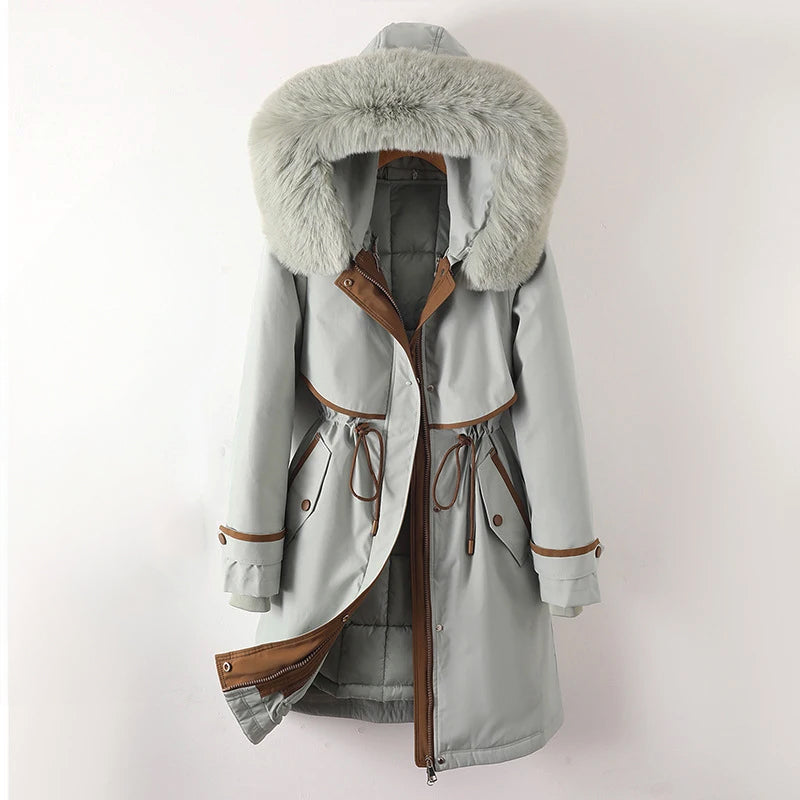 Hanna Damen Winterjacke Lang Kapuze
