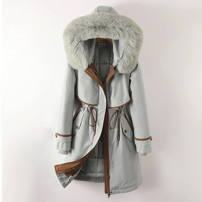 Hanna Damen Winterjacke Lang Kapuze
