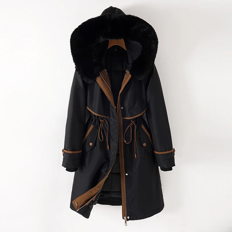 Hanna Damen Winterjacke Lang Kapuze