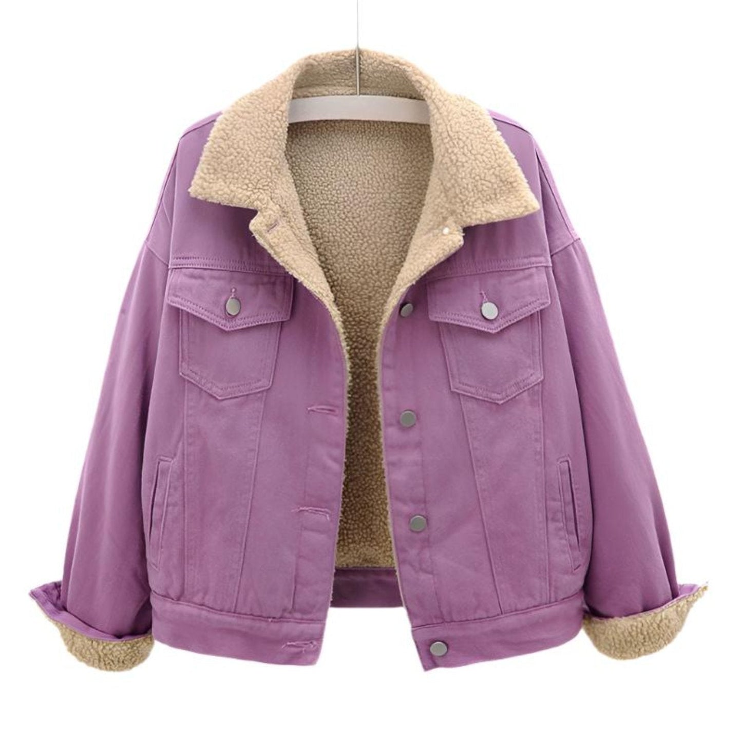 Damen Winterjacke Warm mit Knöpfen - IdealeKleiden