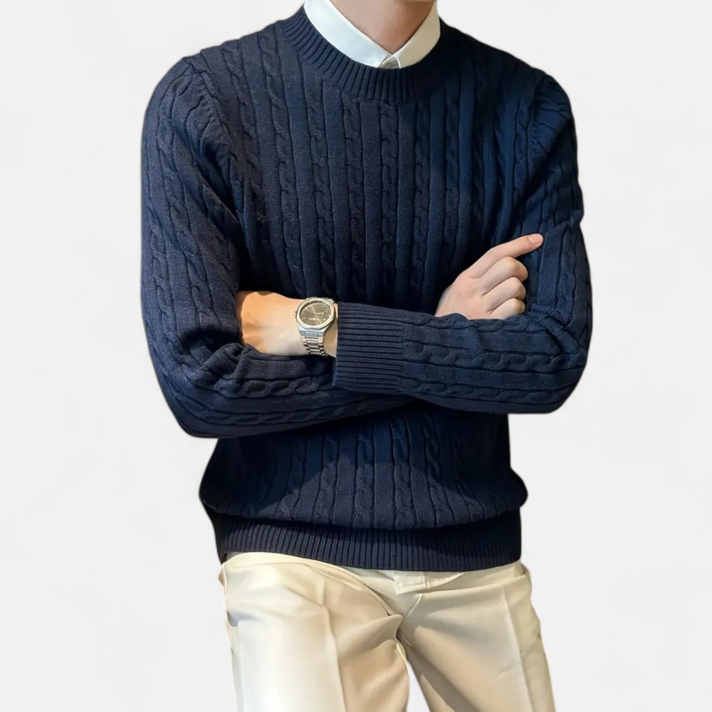Herren Zopf Pullover Langarm Klassik - IdealeKleiden
