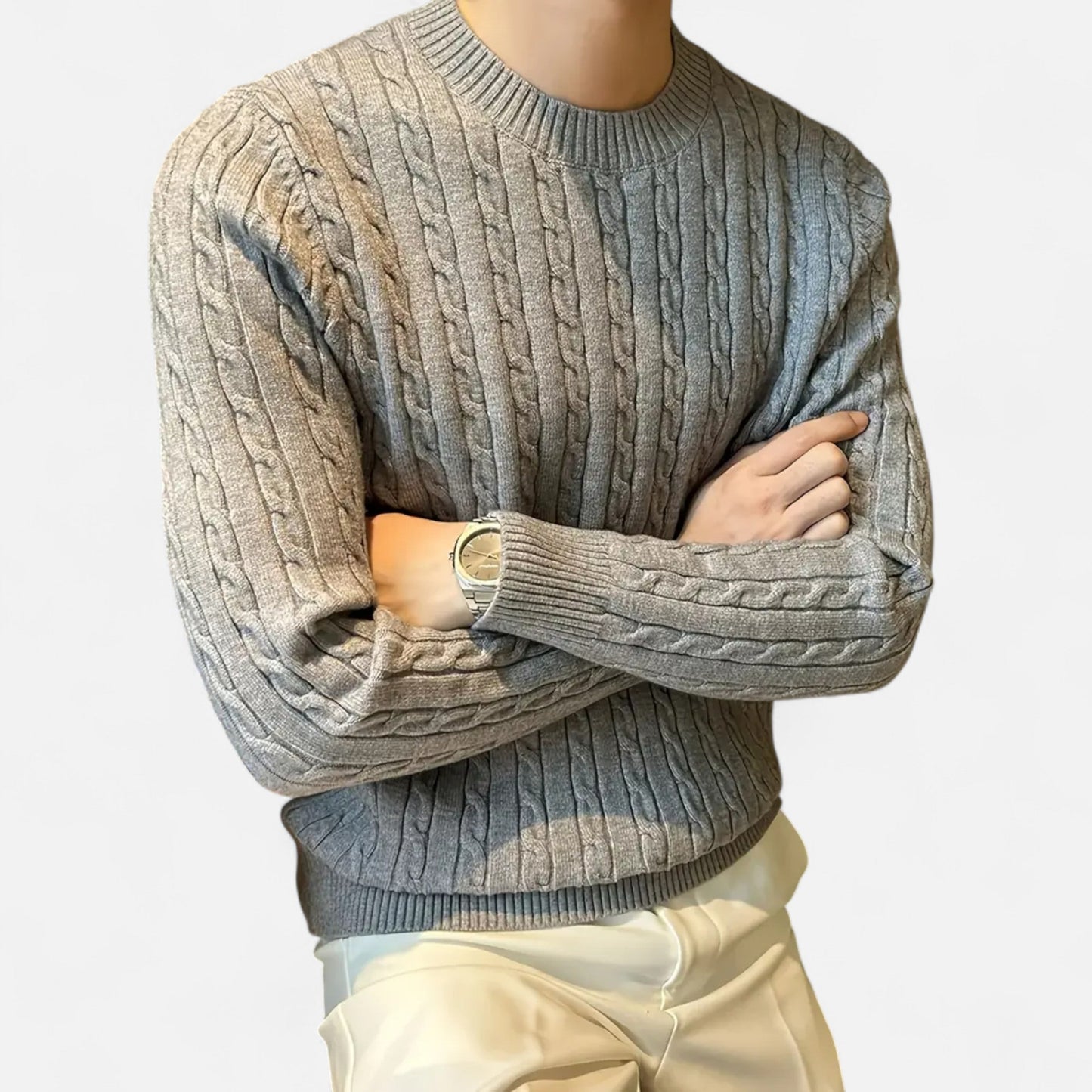 Herren Zopf Pullover Langarm Klassik